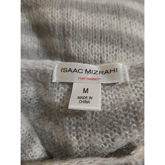 Isaac Mizrahi for Target Alpaca Blend Gray Stripe Sweater Size Medium - Picture 10 of 11